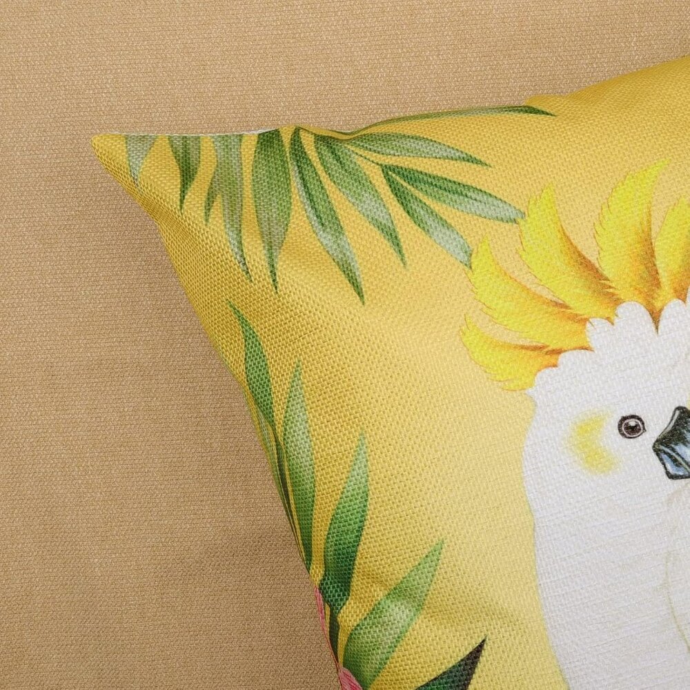Tropical Birds Toucan Throw Pillow Covers 18 x 18 Inch Parrots Flowers Leaves Ou - Picture 5 of 6